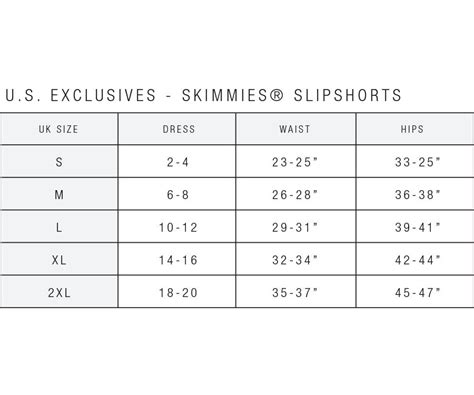 jockey slipshort|jockey skimmies size chart.